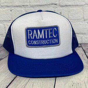 Vintage RAMTEC Construction Trucker Hat Mesh Cap Snapback Embroidered Logo Patch